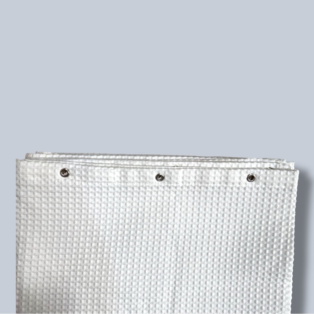 Waffle Weave Elegant White Shower Curtain - Picture 10 of 10